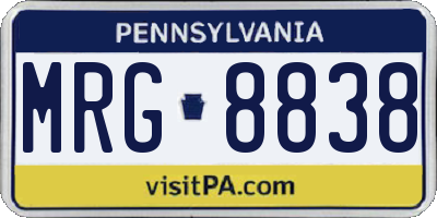 PA license plate MRG8838