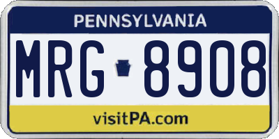 PA license plate MRG8908