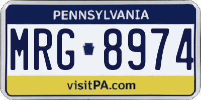 PA license plate MRG8974