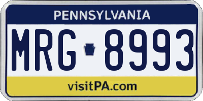 PA license plate MRG8993