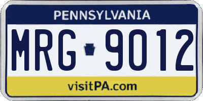 PA license plate MRG9012