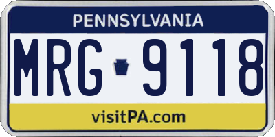 PA license plate MRG9118