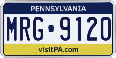 PA license plate MRG9120