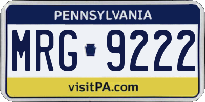 PA license plate MRG9222