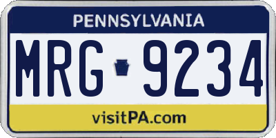PA license plate MRG9234