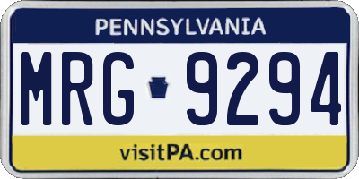 PA license plate MRG9294