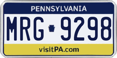 PA license plate MRG9298