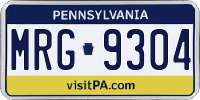 PA license plate MRG9304