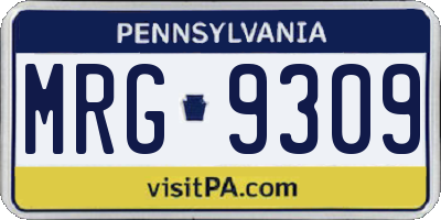 PA license plate MRG9309