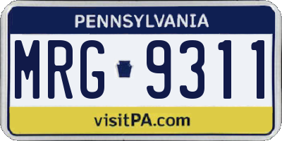 PA license plate MRG9311