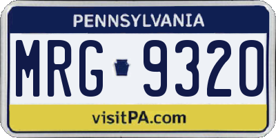 PA license plate MRG9320