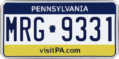 PA license plate MRG9331