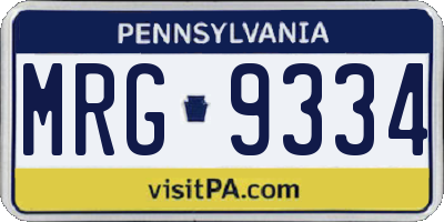 PA license plate MRG9334