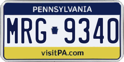 PA license plate MRG9340