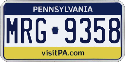 PA license plate MRG9358
