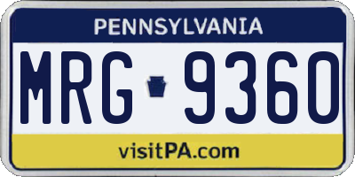 PA license plate MRG9360