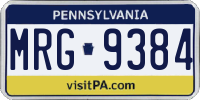 PA license plate MRG9384