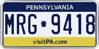 PA license plate MRG9418