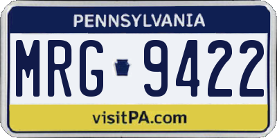 PA license plate MRG9422