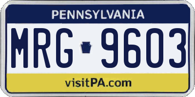 PA license plate MRG9603