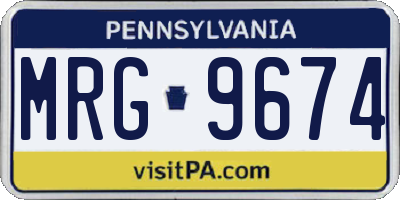 PA license plate MRG9674