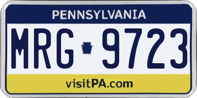 PA license plate MRG9723