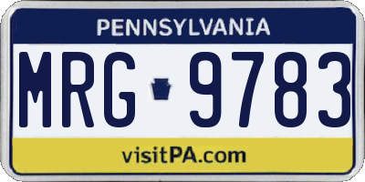 PA license plate MRG9783