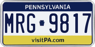 PA license plate MRG9817