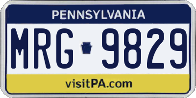 PA license plate MRG9829