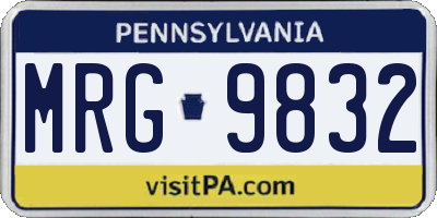 PA license plate MRG9832