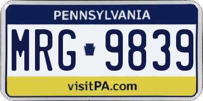 PA license plate MRG9839