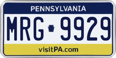 PA license plate MRG9929