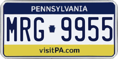 PA license plate MRG9955