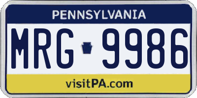 PA license plate MRG9986