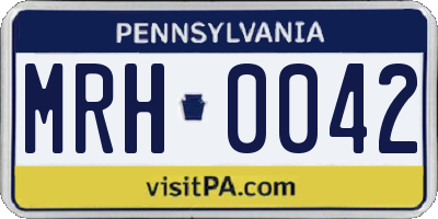 PA license plate MRH0042