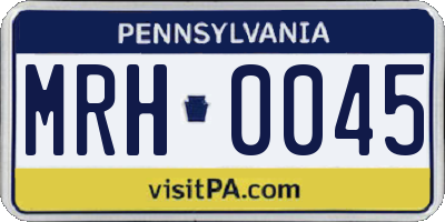PA license plate MRH0045