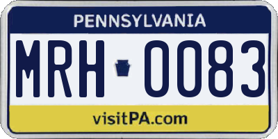 PA license plate MRH0083