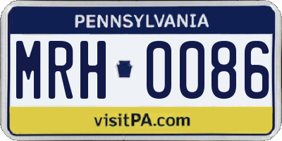 PA license plate MRH0086