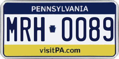 PA license plate MRH0089