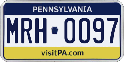 PA license plate MRH0097