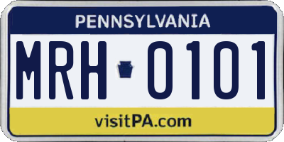 PA license plate MRH0101