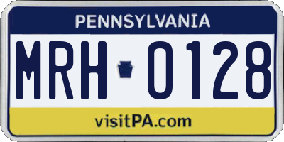 PA license plate MRH0128