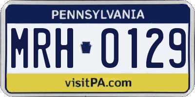 PA license plate MRH0129