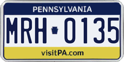 PA license plate MRH0135