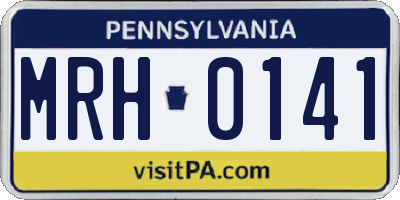 PA license plate MRH0141