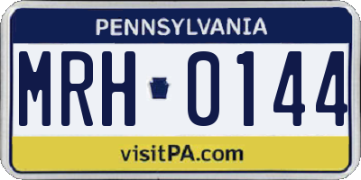 PA license plate MRH0144