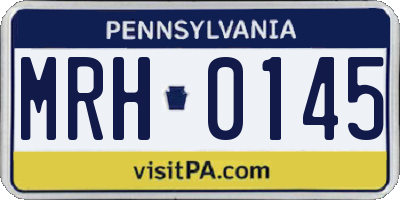 PA license plate MRH0145