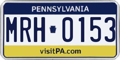 PA license plate MRH0153