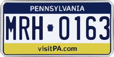 PA license plate MRH0163