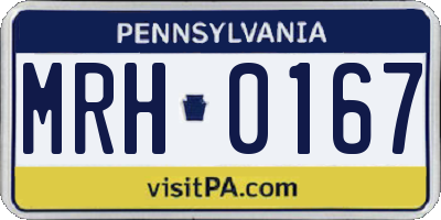 PA license plate MRH0167